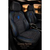 Trobus Ford Tourneo Courier 2014-2024 Araca Uyumlu Premium Tay Tüyü Koltuk Kılıfı Liona Serisi Mavi Siyah - Mavi - Siyah