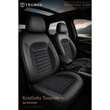 Trobus Ford Tourneo Courier 2014-2024 Bel Destekli Tay Tüyü Koltuk Kılıfı Prestige Line Siyah Beyaz - Siyah - Beyaz