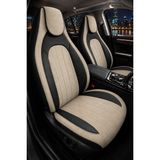 Trobus Ford Tourneo Courier 2014-2024 Bel Destekli Tay Tüyü Koltuk Kılıfı Tokyo Serisi Bej Siyah - Bej - Siyah