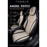 Trobus Ford Tourneo Courier 2014-2024 Uyumlu Angel Serisi Tay Tüyü Koltuk Kılıfı Bej Siyah - Bej - Siyah