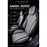 Trobus Ford Tourneo Courier 2014-2024 Uyumlu Angel Serisi Tay Tüyü Koltuk Kılıfı Gri Siyah - Gri - Siyah