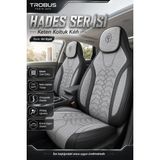 Trobus Ford Tourneo Courier 2014-2024 Uyumlu Hades Serisi Keten Koltuk Kılıfı Gri Siyah - Gri - Siyah