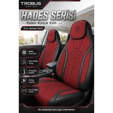 Trobus Ford Tourneo Courier 2014-2024 Uyumlu Hades Serisi Keten Koltuk Kılıfı Kırmızı Siyah - Kırmızı - Siyah