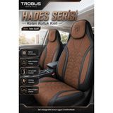 Trobus Ford Tourneo Courier 2014-2024 Uyumlu Hades Serisi Keten Koltuk Kılıfı Taba Siyah - Siyah - Taba