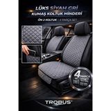 TROBUS Ford Tourneo Courier Uyumlu 4 Parça Ön İkili Oto Koltuk Minderi Terletmez Kaymaz Taban Gri