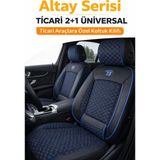 Trobus Ford Transit Connect 2018-2023 Hafif Ticari – Ticari Araç 2+1 Uyumlu Altay Serisi Bel Destekli Koltuk Kılıfı – Siyah Mavi, Kolay Montaj - Siyah - Mavi