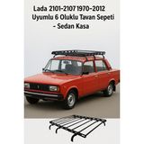 Trobus Lada 2101-2107 1970-2012 Uyumlu 6 Oluklu Tavan Sepeti - Sedan Kasa - 0 - Siyah