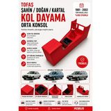 Trobus Murat 131 Tofaş Doğan 1977-2002 Tam Boy Orta Konsol Kol Dayama Bardaklıklı Deri Kırmızı
