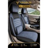 Trobus Opel Omega A 1986-1994 Uyumlu Valeria Serisi Füme Siyah Bel Destekli Tay Tüyü Koltuk Kılıfı - Füme - Siyah