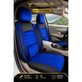 Trobus Opel Omega A 1986-1994 Uyumlu Valeria Serisi Mavi Siyah Bel Destekli Tay Tüyü Koltuk Kılıfı - Mavi - Siyah