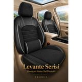 Trobus Peugeot Bibper 2008-2019 Uyumlu Levante Serisi Keten Füme Beyaz Oto Koltuk Kılıfı - Füme - Beyaz