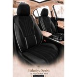 Trobus Peugeot Bibper 2008-2019 Uyumlu Palmiye Serisi Tay Tüyü Siyah Beyaz Oto Koltuk Kılıfı - Siyah - Beyaz