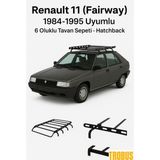 Trobus Renault 11 (Fairway) 1984-1995 Uyumlu 6 Oluklu Tavan Sepeti - Hatchback - 0 - Siyah