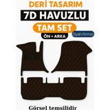 Trobus Renault 11 Flash / Flash S 1987 7d Havuzlu Deri Oto Paspas Seti - [siyah Kırmızı] - Siyah - Kırmızı