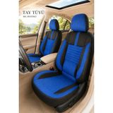 Trobus Renault Broadway 1990-2000 Uyumlu Apex Serisi Tay Tüyü Mavi Siyah Oto Koltuk Kılıfı - Mavi - Siyah