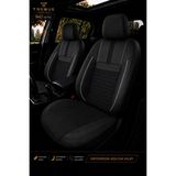 Trobus Renault Broadway 1990-2000 Uyumlu Inci Serisi Tay Tüyü Siyah Beyaz Premium Koltuk Kılıfı - Siyah - Beyaz
