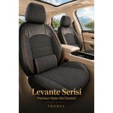 Trobus Renault Broadway 1990-2000 Uyumlu Levante Serisi Keten Füme Turuncu Oto Koltuk Kılıfı - Füme - Turuncu