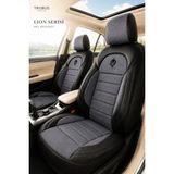 Trobus Renault Broadway 1990-2000 Uyumlu Lion Serisi Premium Tay Tüyü Oto Koltuk Kılıfı Füme Siyah - Füme - Siyah