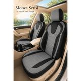 Trobus Renault Broadway 1990-2000 Uyumlu Monza Serisi Tay Tüyü Füme Siyah Oto Koltuk Kılıfı - Füme - Siyah