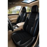 Trobus Renault Broadway 1990-2000 Uyumlu Nova Serisi Tay Tüyü Siyah Mavi Oto Koltuk Kılıfı - Siyah - Mavi