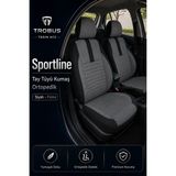 Trobus Renault Broadway 1990-2000 Uyumlu Sportline Serisi Füme Siyah Ortopedik Tay Tüyü Koltuk Kılıfı - Füme - Siyah