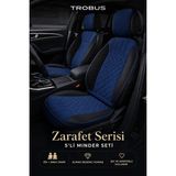 Trobus Renault Broadway 1997-2012 Uyumlu Zerafet Serisi Mavi Siyah 5'li Oto Koltuk Minderi - ZR-RE-BRW-019 - Mavi - Siyah