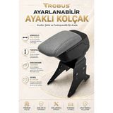 Trobus Renault Clio 3 2005-2012 Uyumlu Gri Ayaklı Sürgülü Kolçak Ayarlanabilir Yükseklikli
