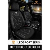 Trobus Renault Clio 4 2012-2019 Uyumlu LeoSport Serisi Ortopedik Keten Oto Koltuk Kılıfı Siyah Beyaz - Siyah - Beyaz
