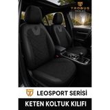 Trobus Renault Clio 4 2012-2019 Uyumlu LeoSport Serisi Ortopedik Keten Oto Koltuk Kılıfı Siyah