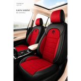Trobus Renault Clio 4 2012-2019 Uyumlu Lion Serisi Premium Tay Tüyü Oto Koltuk Kılıfı Kırmızı Siyah - Kırmızı - Siyah