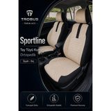 Trobus Renault Clio 4 2012-2019 Uyumlu Sportline Serisi Tay Tüyü Bej Siyah Oto Koltuk Kılıfı - Bej - Siyah