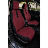Trobus Renault Clio 4 2012-2019 Uyumlu Sportline Serisi Tay Tüyü Siyah Bordo Oto Koltuk Kılıfı - Siyah - Bordo