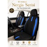 Trobus Renault Clio 4 Sport Tourer 2013 ve Sonrası Uyumlu Nergis Serisi Tay Tüyü Mavi Oto Koltuk Kılıfı