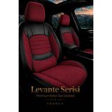 Trobus Renault R9 Broadway 1990-2000 Uyumlu Levante Serisi Bel Destekli Keten Bordo Siyah Koltuk Kılıfı