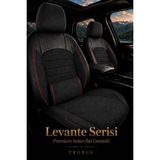 Trobus Renault R9 Broadway 1990-2000 Uyumlu Levante Serisi Bel Destekli Keten Füme Kırmızı Koltuk Kılıfı - Füme - Kırmızı