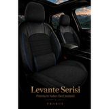 Trobus Renault R9 Broadway 1990-2000 Uyumlu Levante Serisi Bel Destekli Keten Füme Mavi Koltuk Kılıfı - Füme - Mavi