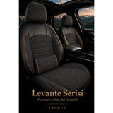 Trobus Renault R9 Broadway 1990-2000 Uyumlu Levante Serisi Bel Destekli Keten Füme Turuncu Koltuk Kılıfı - Füme - Turuncu