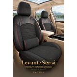 Trobus Renault R9 Broadway 1990-2000 Uyumlu Levante Serisi Keten Füme Kırmızı Oto Koltuk Kılıfı - Füme - Kırmızı