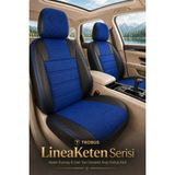 Trobus Renault R9 Broadway 1990-2000 Uyumlu Lineaketen Serisi Keten Mavi Siyah Mavi Oto Koltuk Kılıfı - Mavi - Siyah