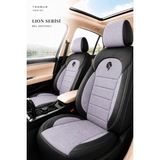 Trobus Renault R9 Broadway 1990-2000 Uyumlu Lion Serisi Tay Tüyü Gri Siyah Oto Koltuk Kılıfı - Gri - Siyah
