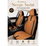 Trobus Renault R9 Broadway 1990-2000 Uyumlu Nergis Serisi Tay Tüyü Taba Siyah Oto Koltuk Kılıfı - Taba - Siyah