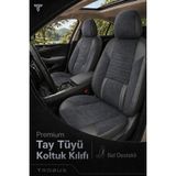 Trobus Renault R9 Broadway 1990-2000 Uyumlu Nova Serisi Tay Tüyü Bel Destekli Füme Siyah Koltuk Kılıfı - Füme - Siyah