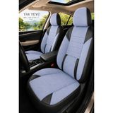 Trobus Renault R9 Broadway 1990-2000 Uyumlu Nova Serisi Tay Tüyü Gri Siyah Oto Koltuk Kılıfı - Gri - Siyah