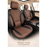 Trobus Renault R9 Broadway 1990-2000 Uyumlu Palmiye Serisi Tay Tüyü Taba Siyah Oto Koltuk Kılıfı - Taba - Siyah