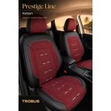 Trobus Renault R9 Broadway 1990-2000 Uyumlu Prestige Line Keten Serisi Kırmızı Siyah Koltuk Kılıfı - Kırmızı - Siyah