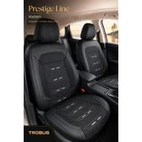 Trobus Renault R9 Broadway 1990-2000 Uyumlu Prestige Line Keten Serisi Siyah Beyaz Oto Koltuk Kılıfı - Siyah - Beyaz