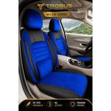 Trobus Renault R9 Broadway 1990-2000 Uyumlu Valeria Serisi Tay Tüyü Mavi Siyah Oto Koltuk Kılıfı - Mavi - Siyah