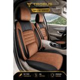 Trobus Renault R9 Broadway 1990-2000 Uyumlu Valeria Serisi Tay Tüyü Taba Siyah Oto Koltuk Kılıfı - Taba - Siyah