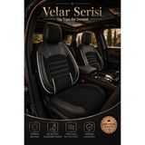 Trobus Renault R9 Broadway / Spring / Fairway 1990-2000 Si Bel Destekli Tay Tüyü Koltuk Kılıfı Velar Seris - Siyah - Beyaz