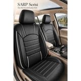 Trobus Renault R9 Broadway / Spring / Fairway 1990-2000 Uyumlu Jetdrive Serisi Kumaş Siyah Beyaz Oto Koltuk Kılıfı - Siyah - Beyaz